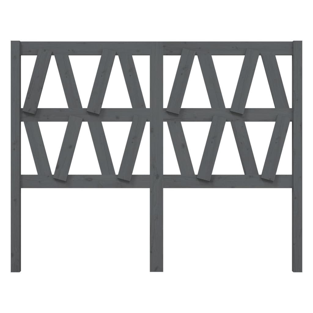 Hoofdbord 126x4x100 cm massief grenenhout grijs is nu te koop bij PeponiXL, paradijselijk wonen!