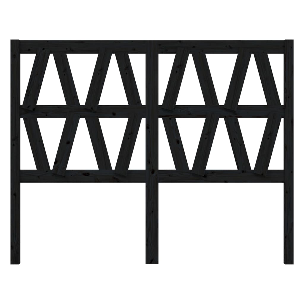 Hoofdbord 126x4x100 cm massief grenenhout zwart is nu te koop bij PeponiXL, paradijselijk wonen!