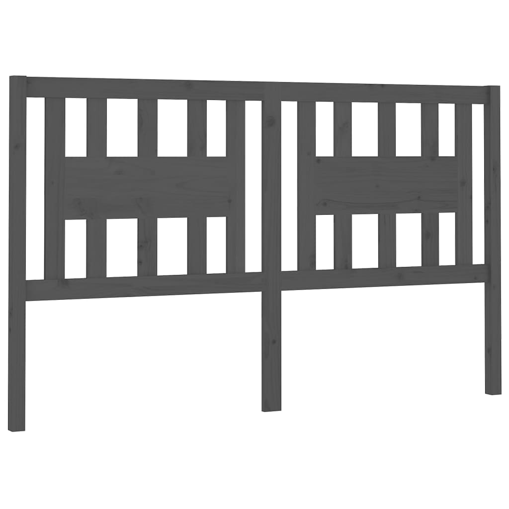 Hoofdbord 126x4x100 cm massief grenenhout grijs is nu te koop bij PeponiXL, paradijselijk wonen!