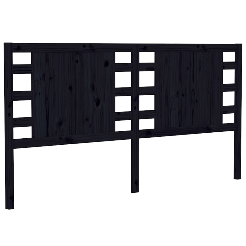 Hoofdbord 126x4x100 cm massief grenenhout zwart is nu te koop bij PeponiXL, paradijselijk wonen!