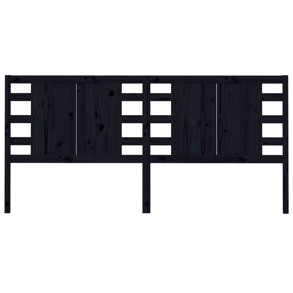 Hoofdbord 146x4x100 cm massief grenenhout zwart is nu te koop bij PeponiXL, paradijselijk wonen!