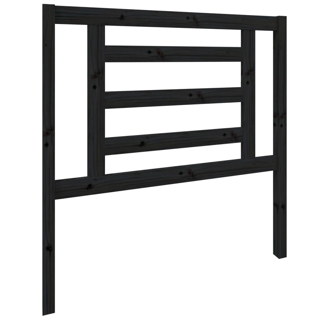 Hoofdbord 96x4x100 cm massief grenenhout zwart is nu te koop bij PeponiXL, paradijselijk wonen!