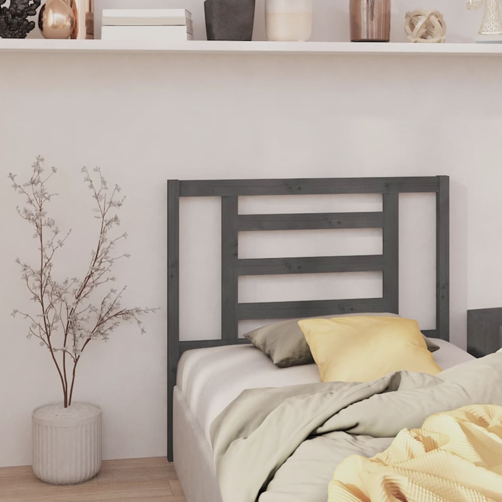 Hoofdbord 106x4x100 cm massief grenenhout grijs is nu te koop bij PeponiXL, paradijselijk wonen!