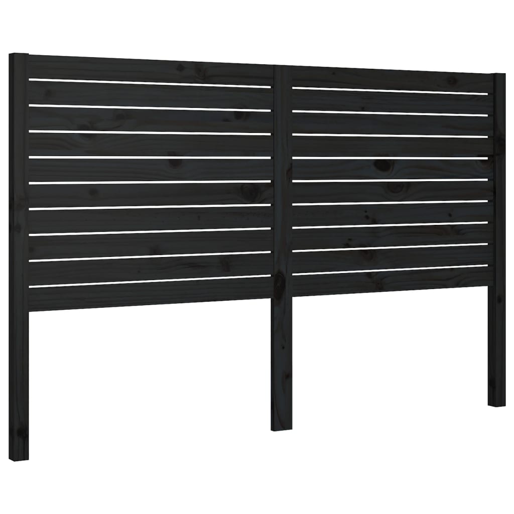 Hoofdbord 126x4x100 cm massief grenenhout zwart is nu te koop bij PeponiXL, paradijselijk wonen!