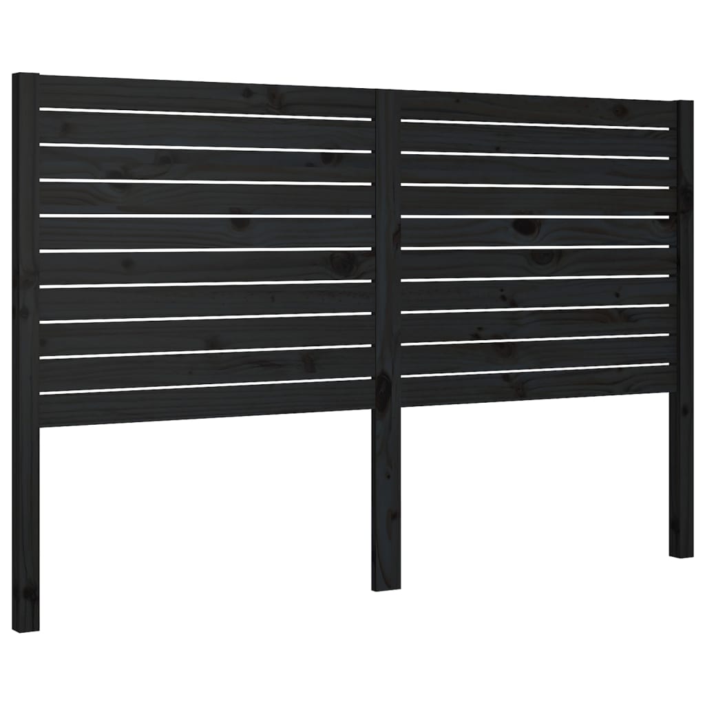 Hoofdbord 141x4x100 cm massief grenenhout zwart is nu te koop bij PeponiXL, paradijselijk wonen!