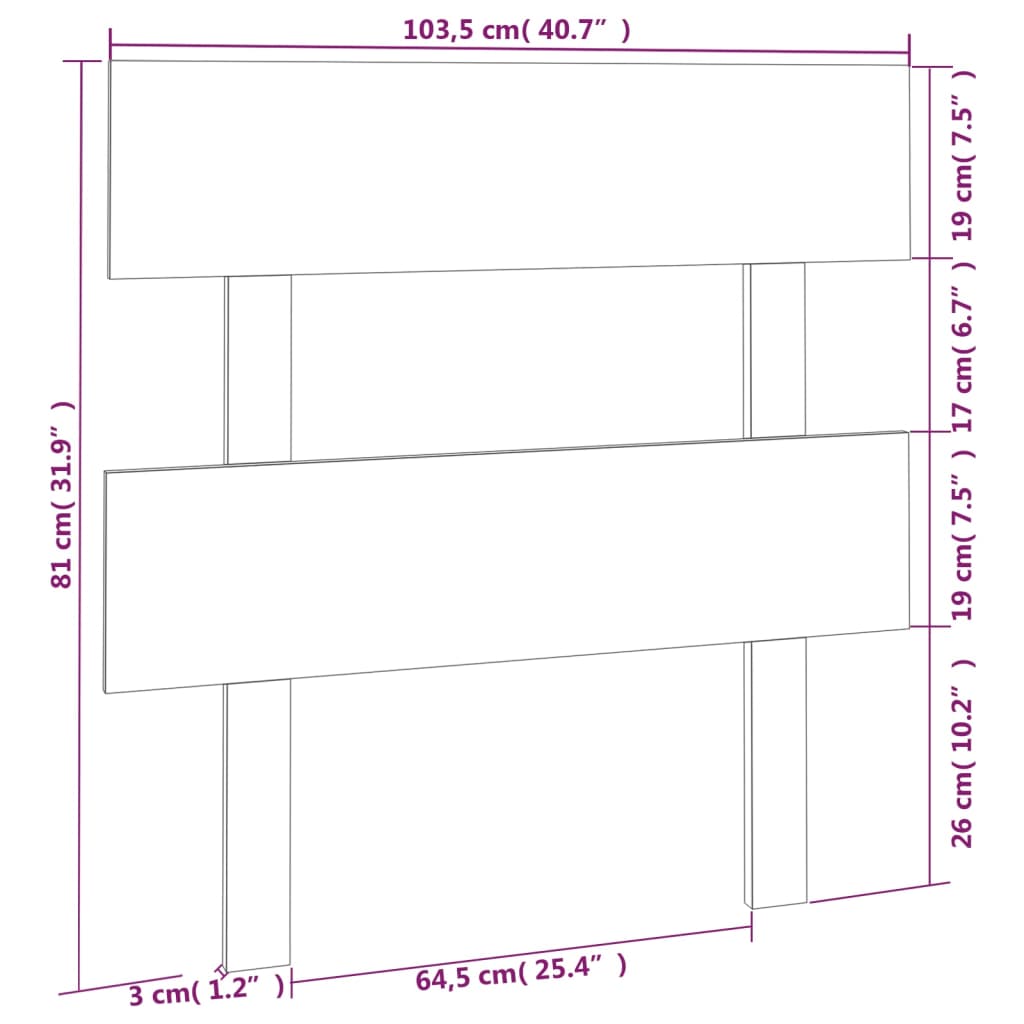 Hoofdbord 103,5x3x81 cm massief grenenhout wit is nu te koop bij PeponiXL, paradijselijk wonen!