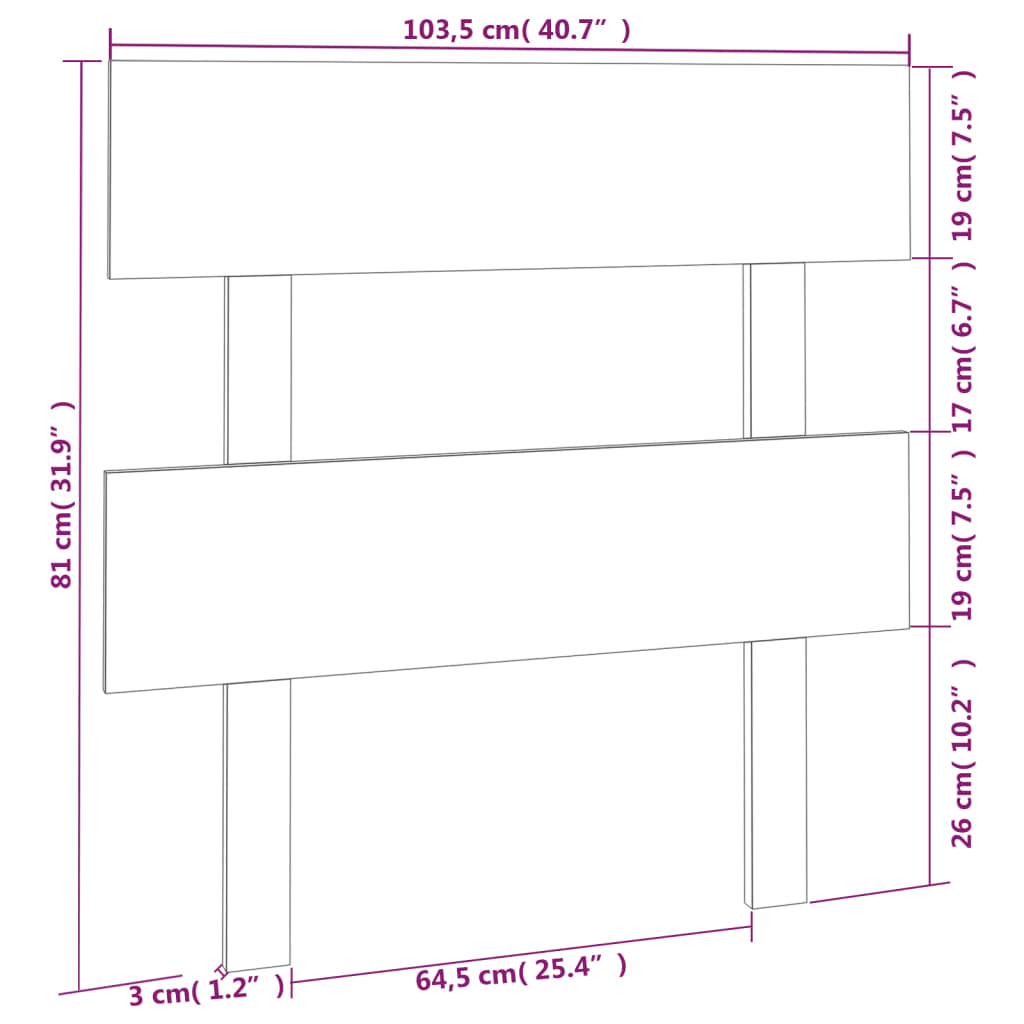 Hoofdbord 103,5x3x81 cm massief grenenhout honingbruin is nu te koop bij PeponiXL, paradijselijk wonen!