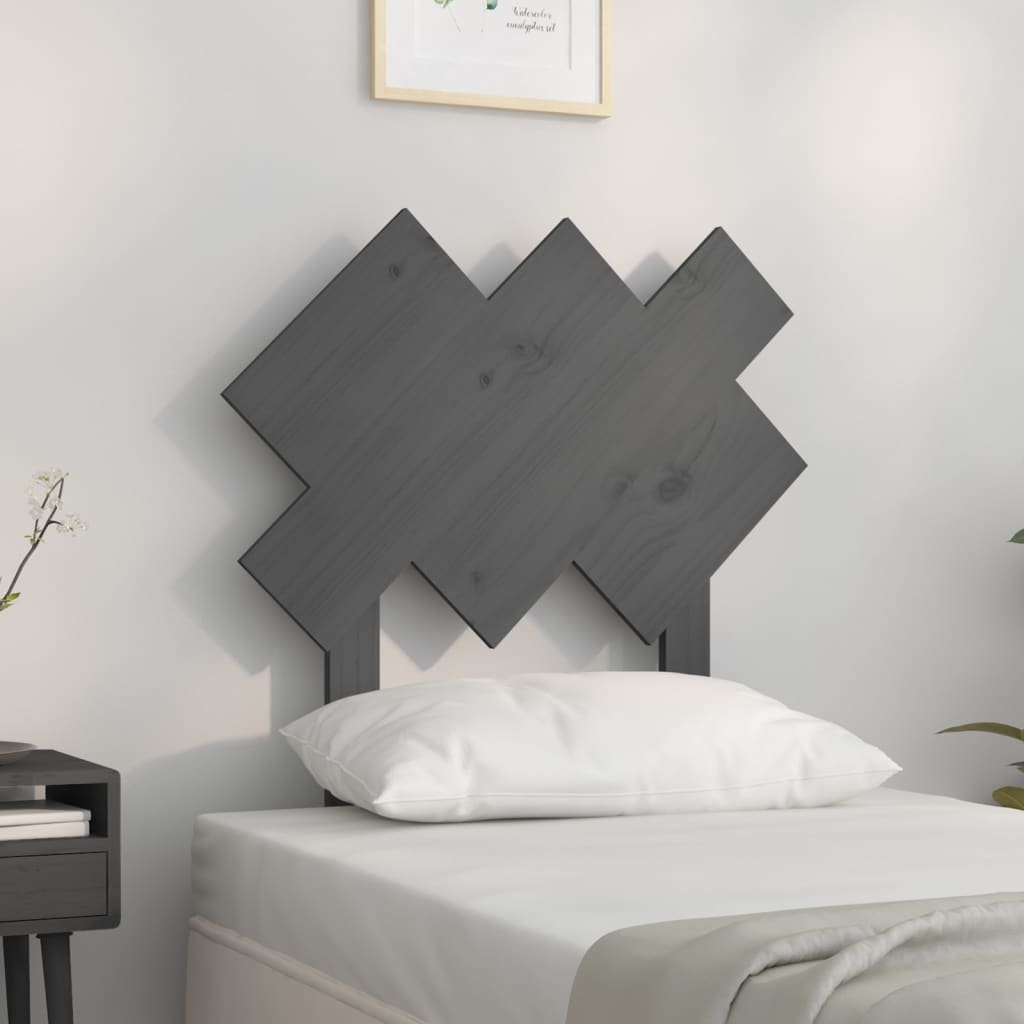 Hoofdbord 72,5x3x81 cm massief grenenhout grijs is nu te koop bij PeponiXL, paradijselijk wonen!