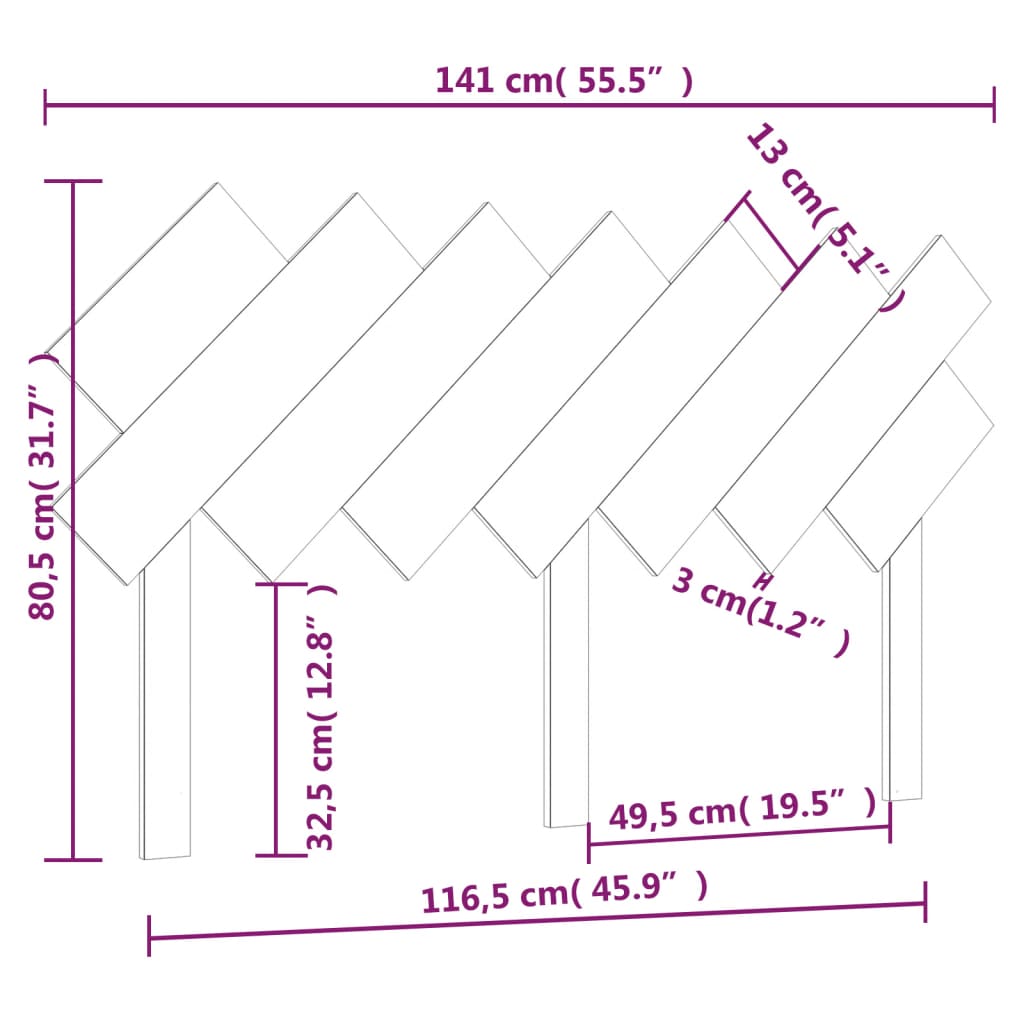 Hoofdbord 141x3x80,5 cm massief grenenhout wit is nu te koop bij PeponiXL, paradijselijk wonen!