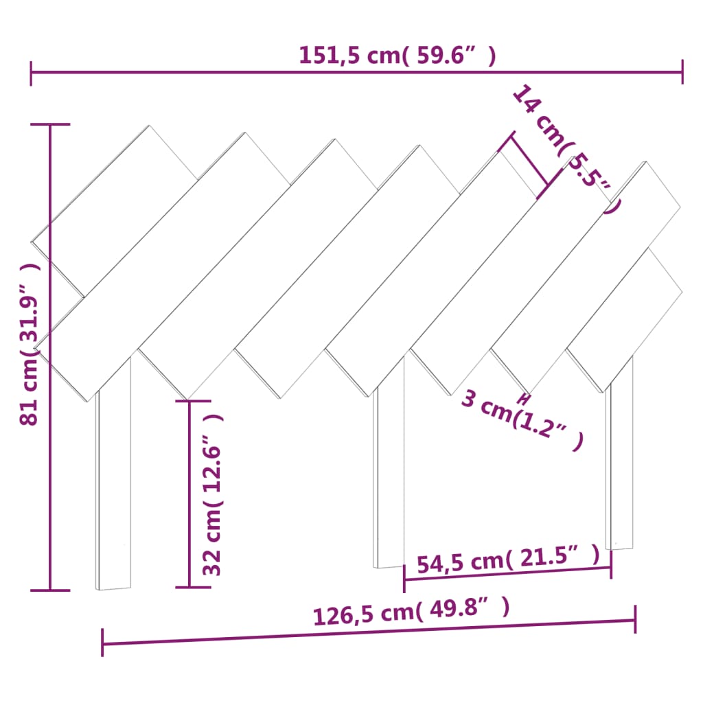 Hoofdbord 151,5x3x81 cm massief grenenhout is nu te koop bij PeponiXL, paradijselijk wonen!