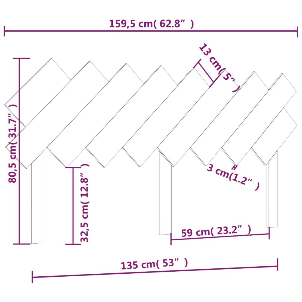 Hoofdbord 159,5x3x80,5 cm massief grenenhout wit is nu te koop bij PeponiXL, paradijselijk wonen!