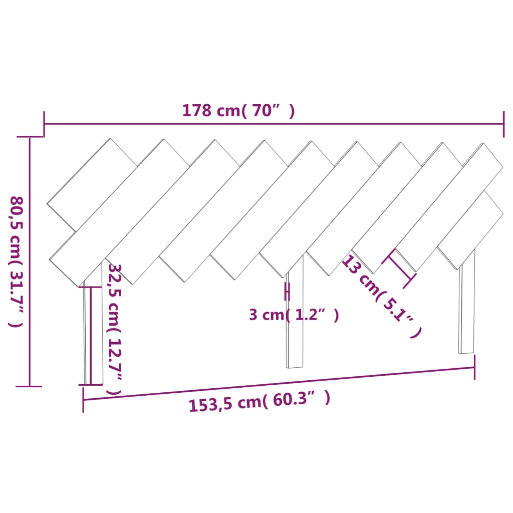 Hoofdbord 178x3x80,5 cm massief grenenhout wit is nu te koop bij PeponiXL, paradijselijk wonen!