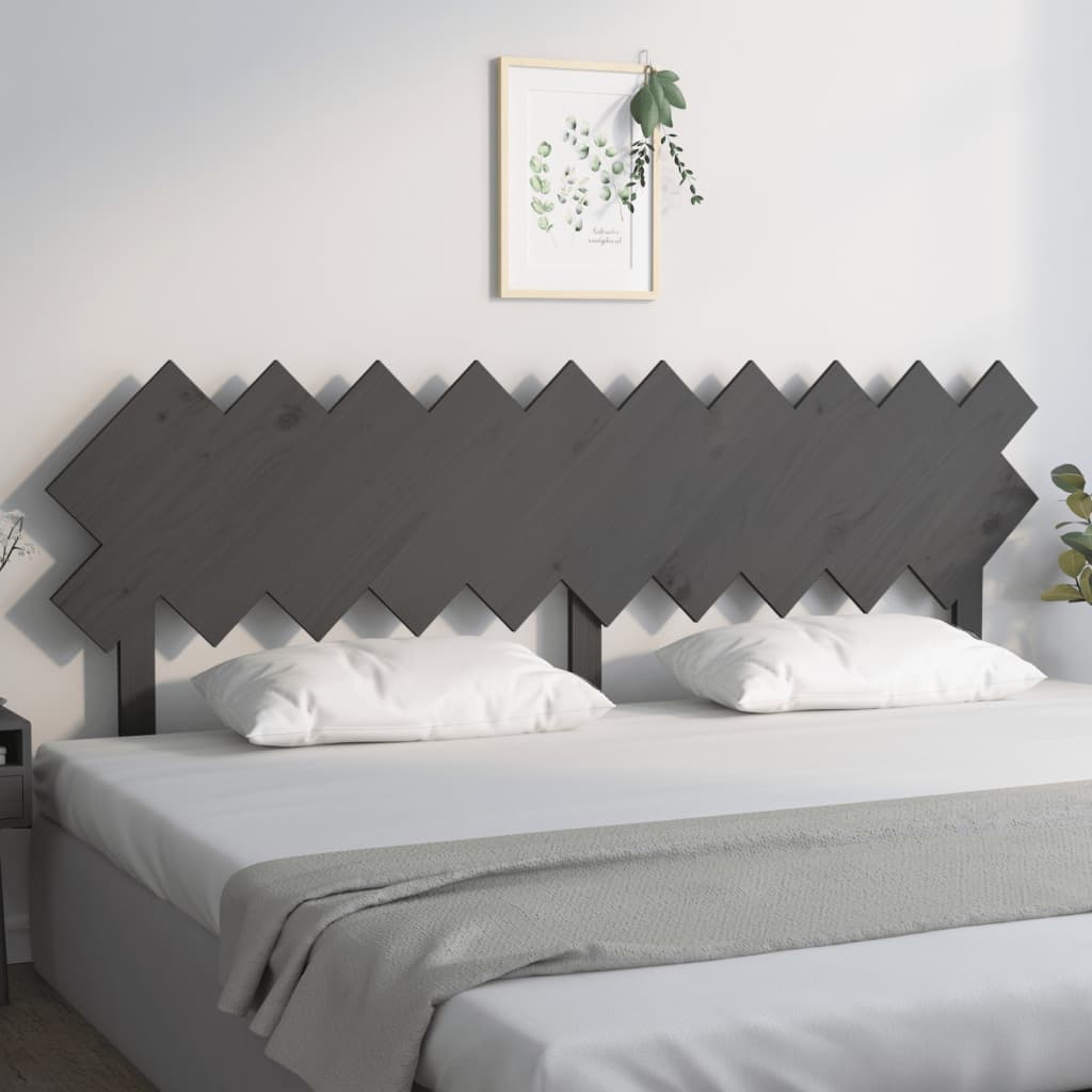 Hoofdbord 196x3x80,5 cm massief grenenhout grijs is nu te koop bij PeponiXL, paradijselijk wonen!