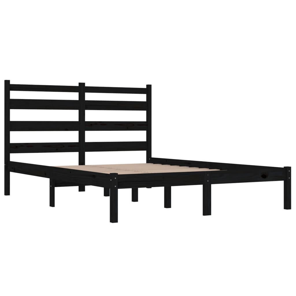 Bedframe massief grenenhout zwart 140x190 cm is nu te koop bij PeponiXL, paradijselijk wonen!
