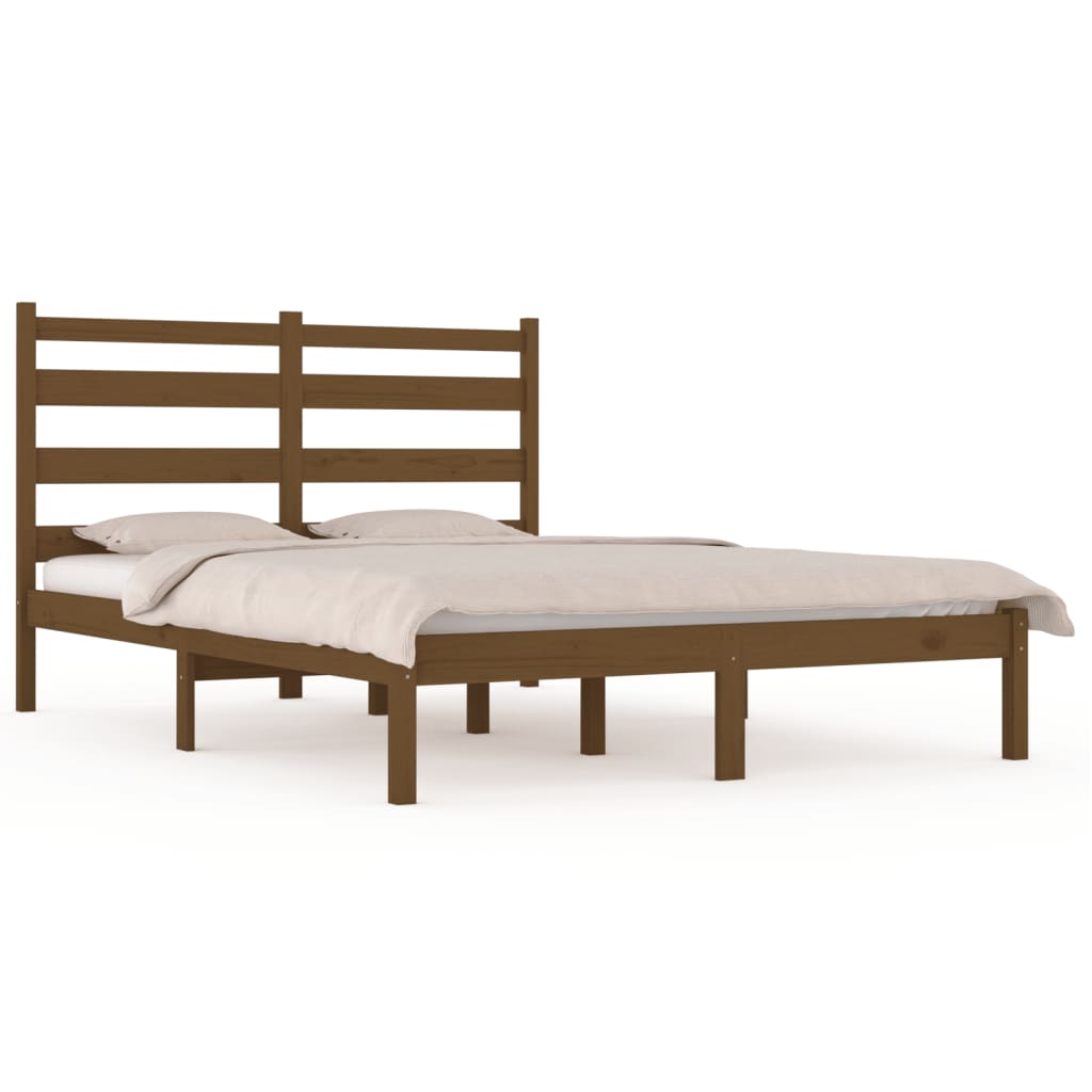 Bedframe massief grenenhout honingbruin 200x200 cm is nu te koop bij PeponiXL, paradijselijk wonen!