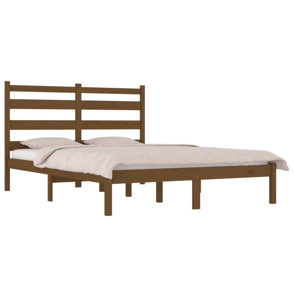 Bedframe massief grenenhout honingbruin 200x200 cm is nu te koop bij PeponiXL, paradijselijk wonen!