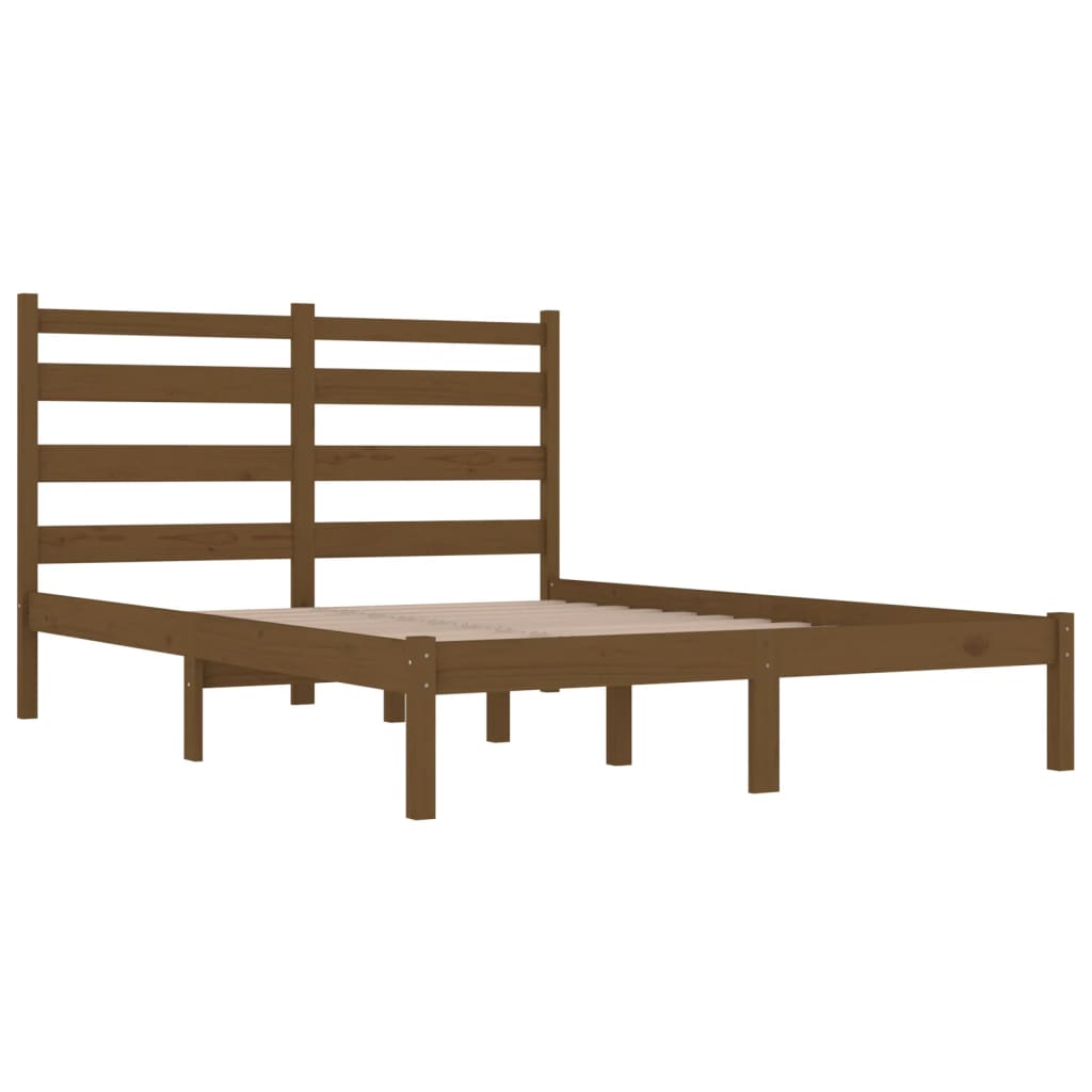 Bedframe massief grenenhout honingbruin 200x200 cm is nu te koop bij PeponiXL, paradijselijk wonen!