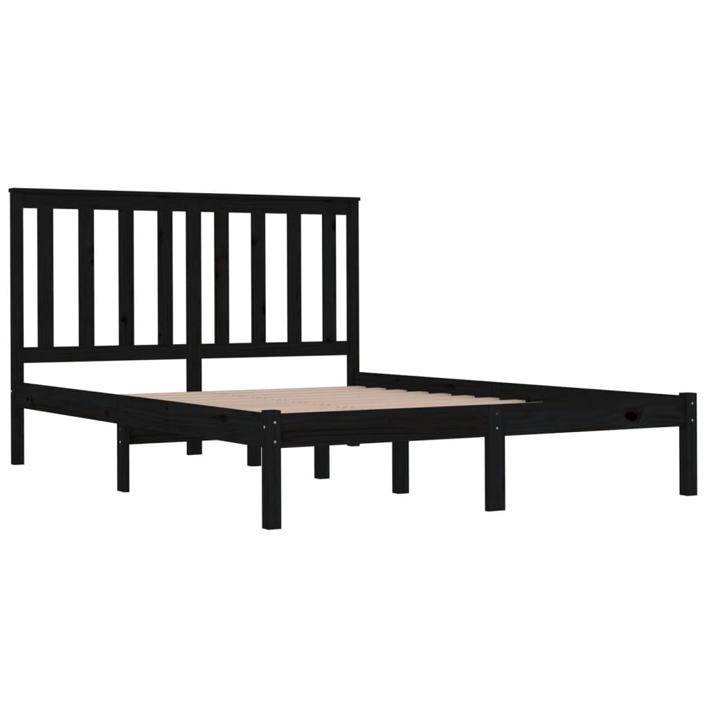 Bedframe massief grenenhout zwart 140x190 cm is nu te koop bij PeponiXL, paradijselijk wonen!