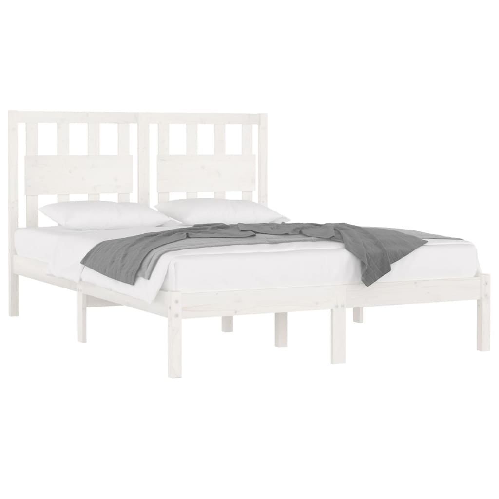 Bedframe massief grenenhout wit 150x200 cm is nu te koop bij PeponiXL, paradijselijk wonen!