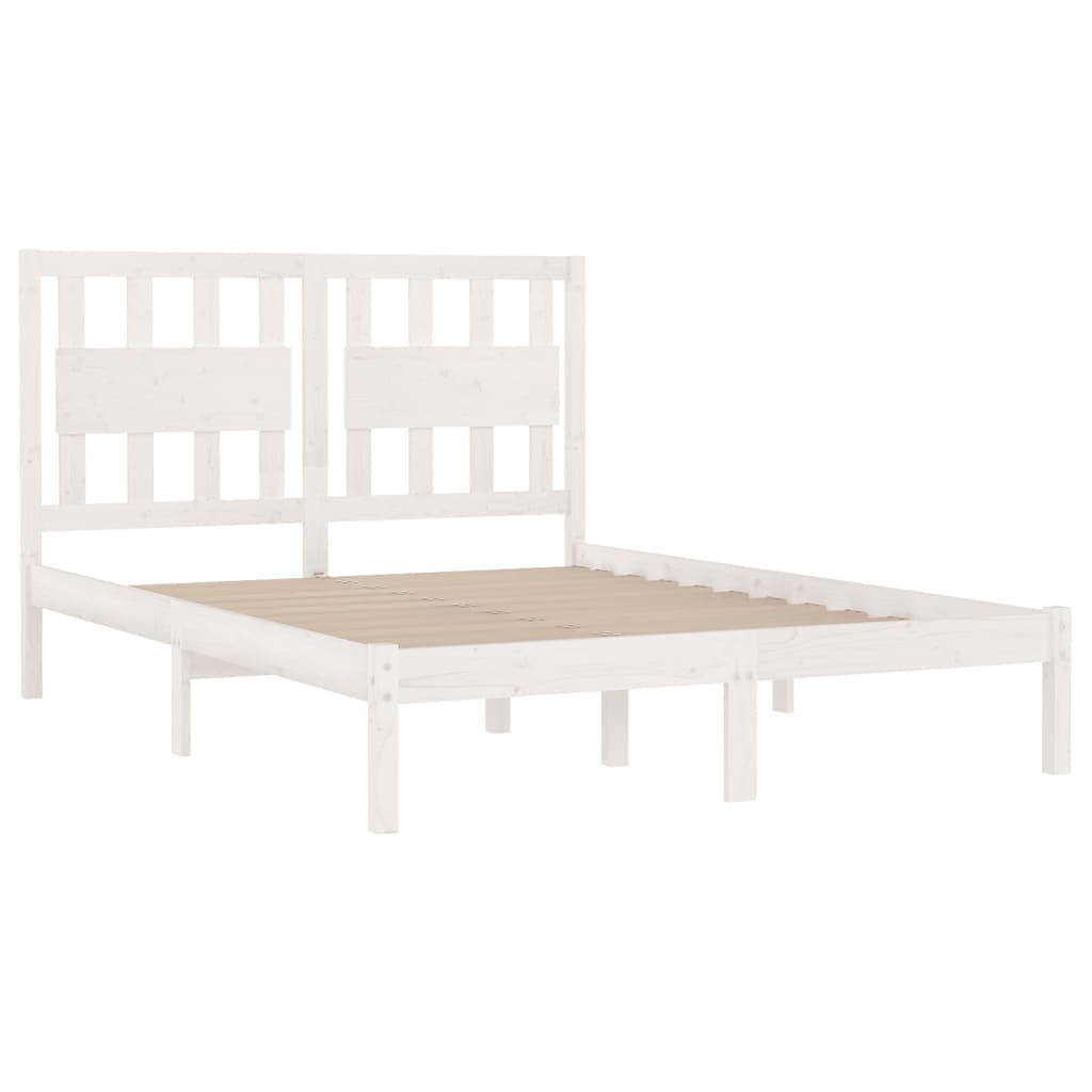 Bedframe massief grenenhout wit 150x200 cm is nu te koop bij PeponiXL, paradijselijk wonen!