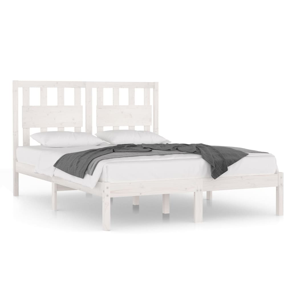 Bedframe massief grenenhout wit 200x200 cm is nu te koop bij PeponiXL, paradijselijk wonen!