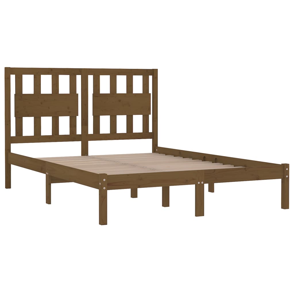 Bedframe massief grenenhout honingbruin 200x200 cm is nu te koop bij PeponiXL, paradijselijk wonen!