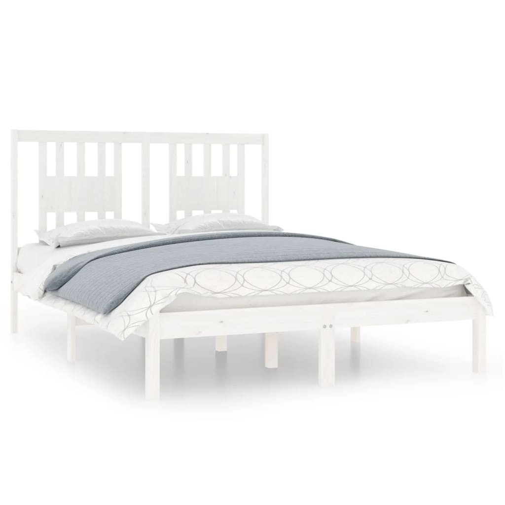 Bedframe massief grenenhout wit 140x190 cm is nu te koop bij PeponiXL, paradijselijk wonen!