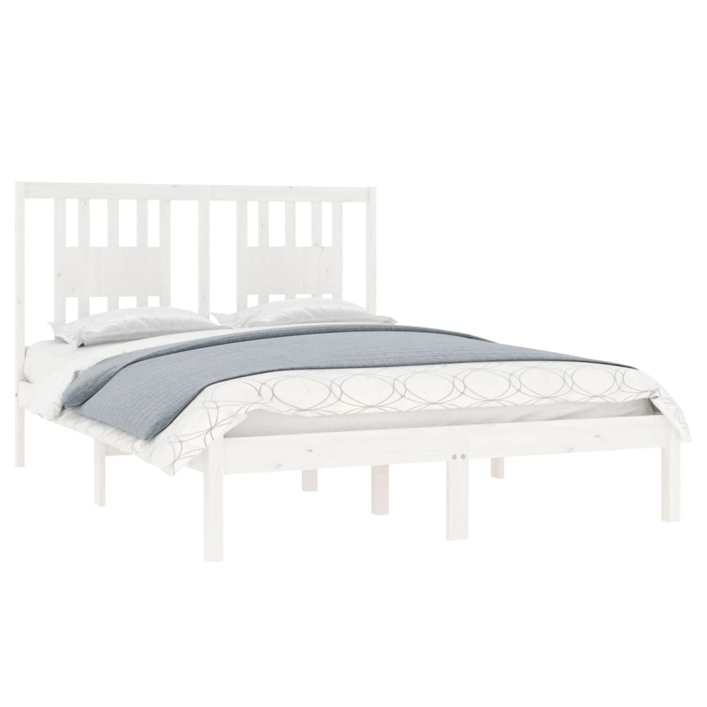 Bedframe massief grenenhout wit 140x190 cm is nu te koop bij PeponiXL, paradijselijk wonen!