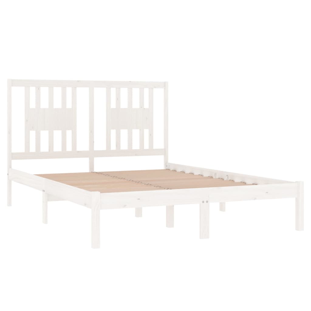 Bedframe massief grenenhout wit 140x190 cm is nu te koop bij PeponiXL, paradijselijk wonen!