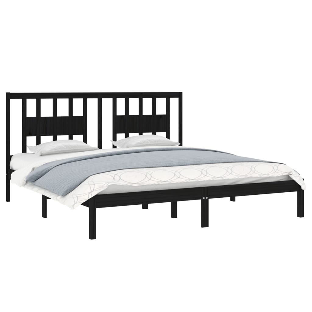 Bedframe massief grenenhout zwart 200x200 cm is nu te koop bij PeponiXL, paradijselijk wonen!
