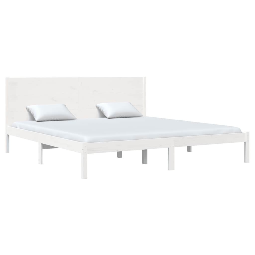 Bedframe zonder matras massief grenenhout wit 200x200 cm is nu te koop bij PeponiXL, paradijselijk wonen!