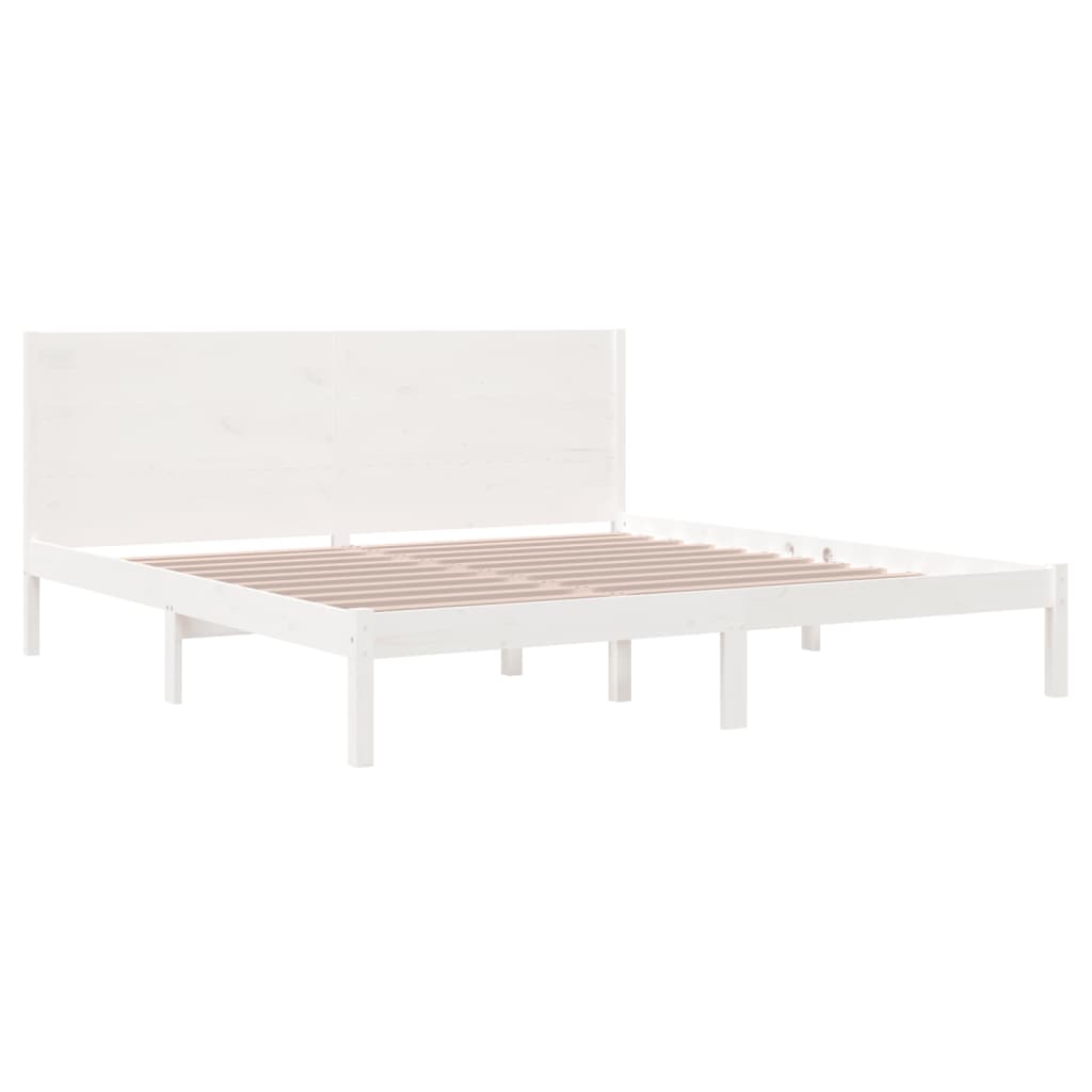 Bedframe zonder matras massief grenenhout wit 200x200 cm is nu te koop bij PeponiXL, paradijselijk wonen!