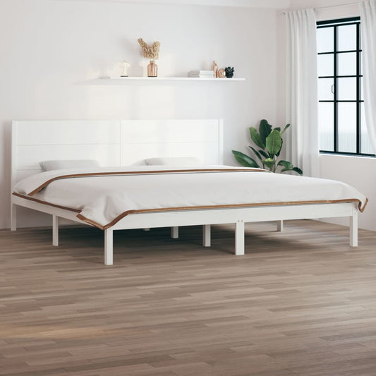 Bedframe zonder matras massief grenenhout wit 200x200 cm is nu te koop bij PeponiXL, paradijselijk wonen!