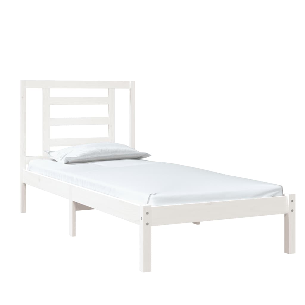 Bedframe massief hout wit 75x190 cm is nu te koop bij PeponiXL, paradijselijk wonen!