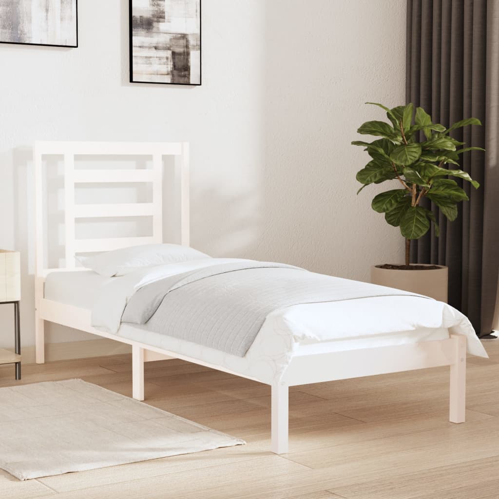 Bedframe massief hout wit 75x190 cm is nu te koop bij PeponiXL, paradijselijk wonen!