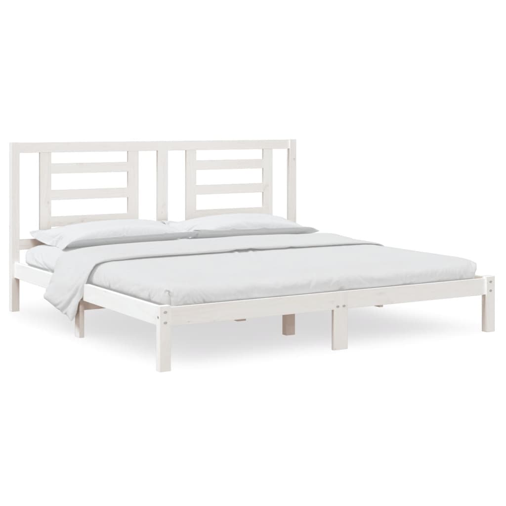 Bedframe zonder matras massief grenenhout wit 200x200 cm is nu te koop bij PeponiXL, paradijselijk wonen!