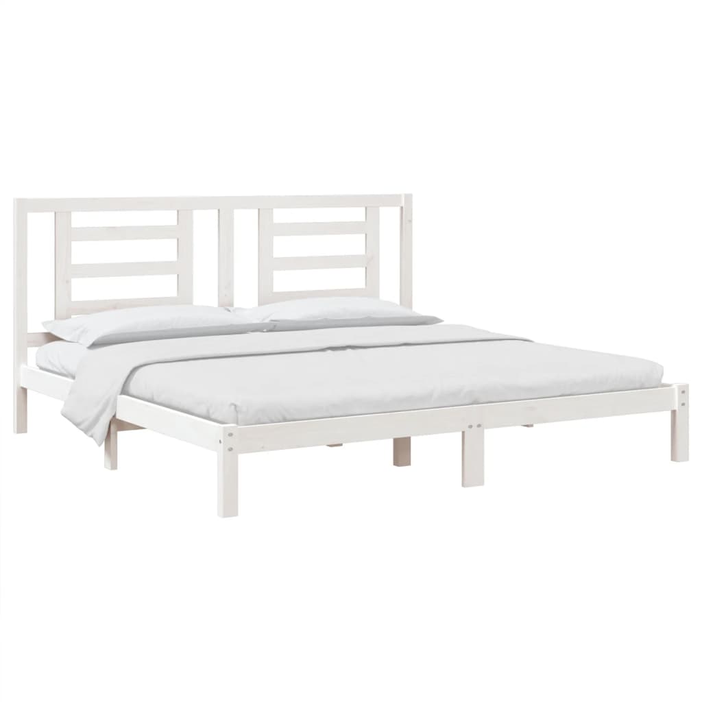 Bedframe zonder matras massief grenenhout wit 200x200 cm is nu te koop bij PeponiXL, paradijselijk wonen!