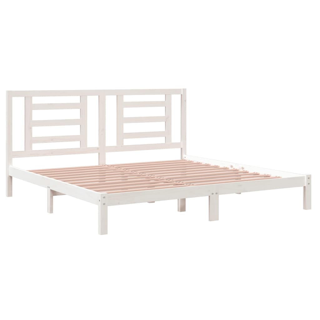 Bedframe zonder matras massief grenenhout wit 200x200 cm is nu te koop bij PeponiXL, paradijselijk wonen!