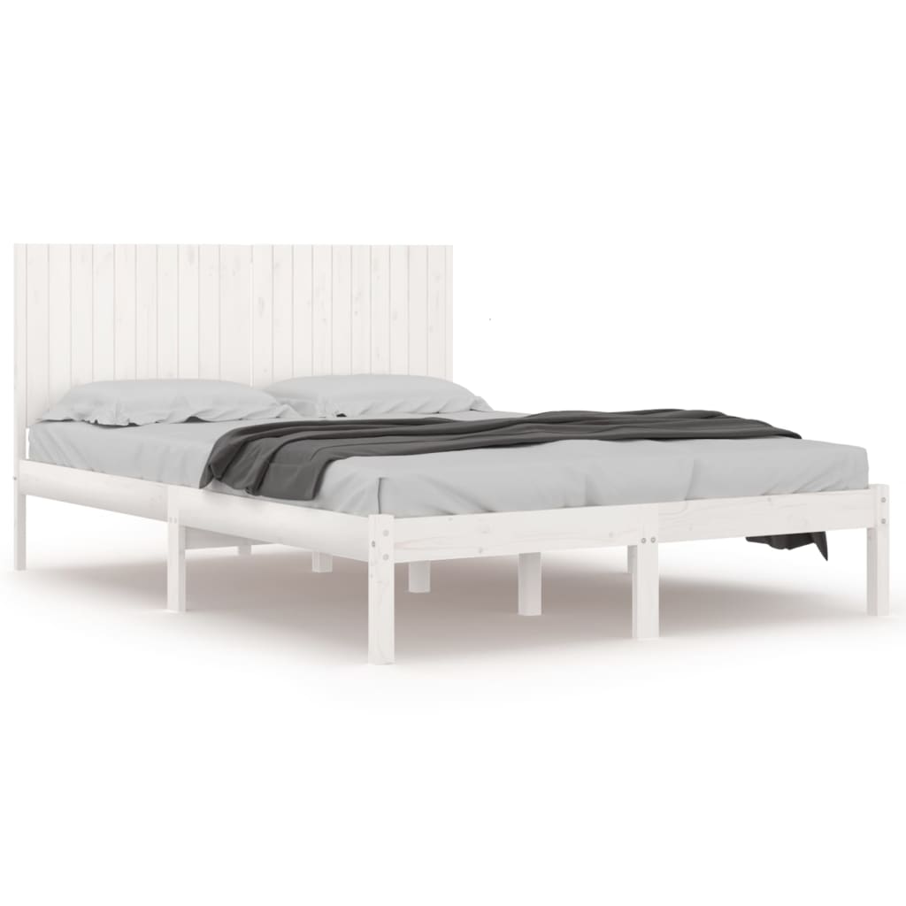 Bedframe zonder matras massief grenenhout wit 200x200 cm is nu te koop bij PeponiXL, paradijselijk wonen!