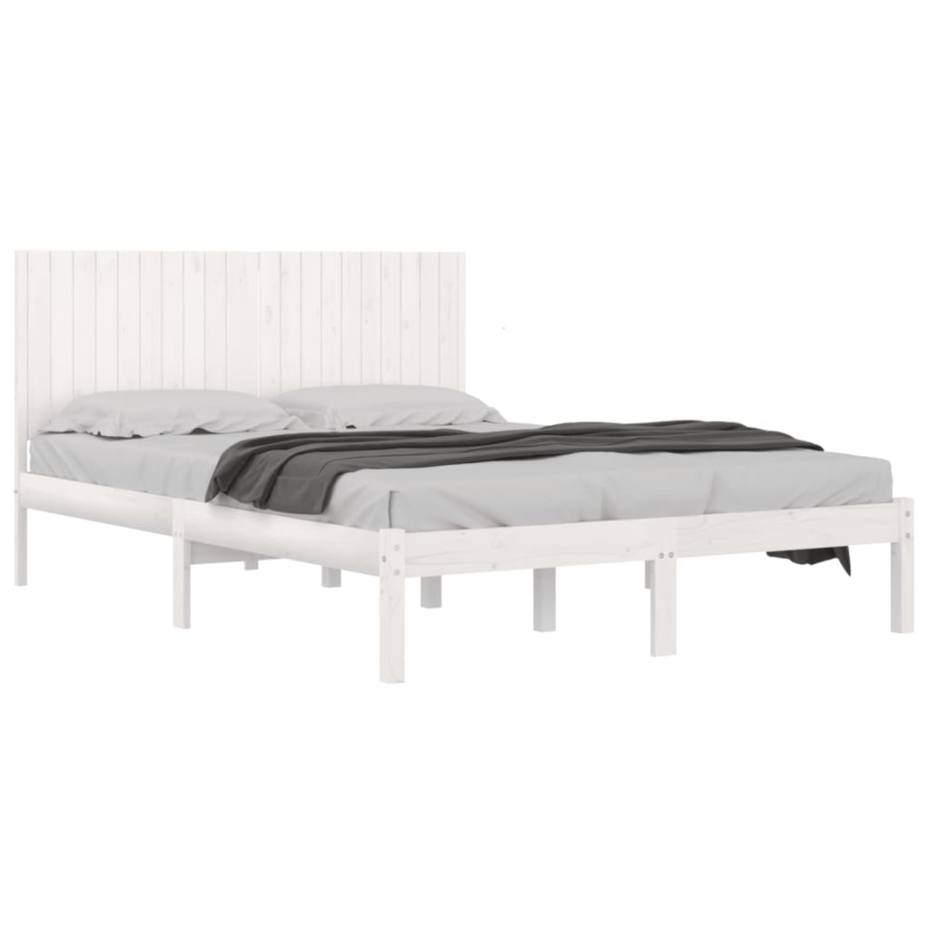 Bedframe zonder matras massief grenenhout wit 200x200 cm is nu te koop bij PeponiXL, paradijselijk wonen!