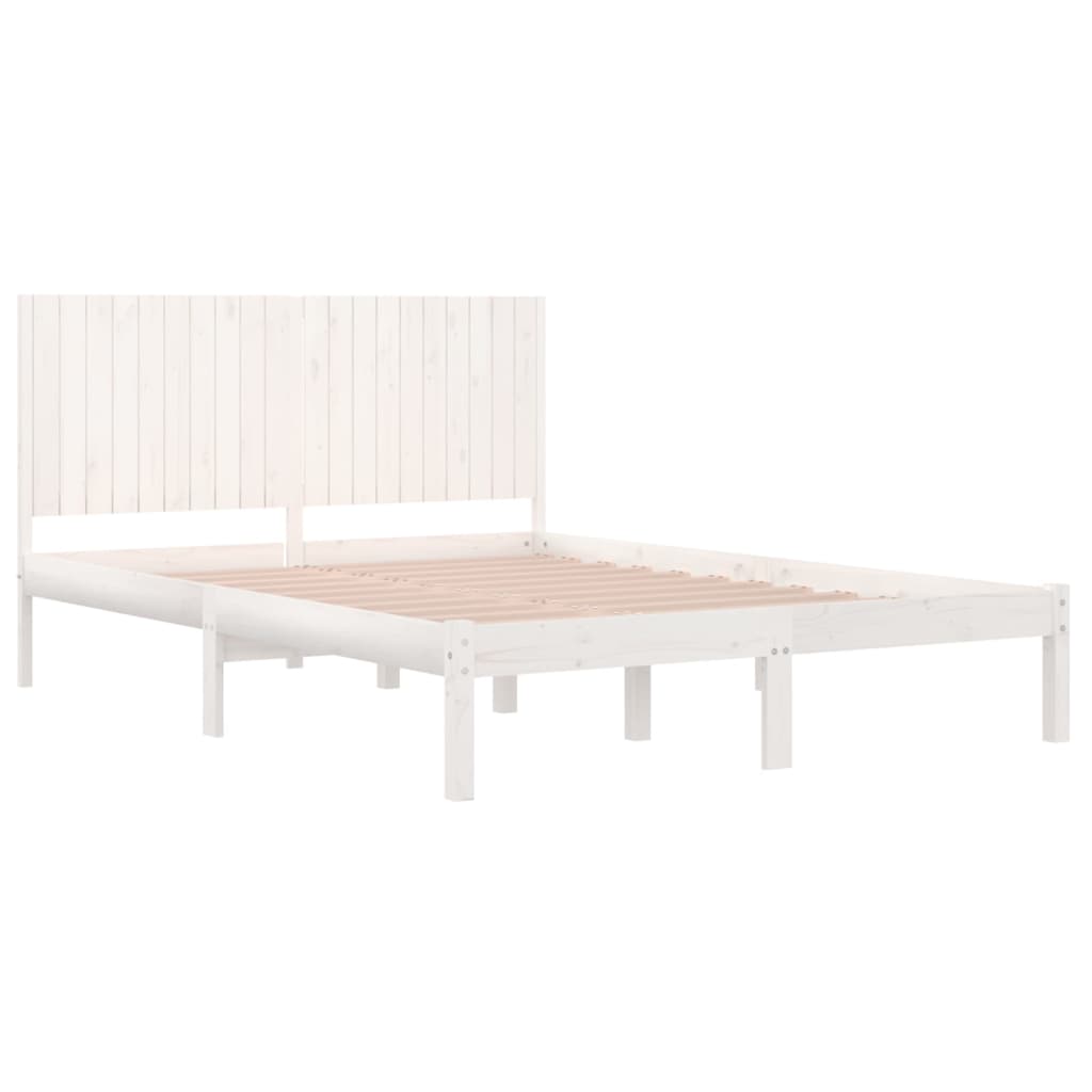 Bedframe zonder matras massief grenenhout wit 200x200 cm is nu te koop bij PeponiXL, paradijselijk wonen!
