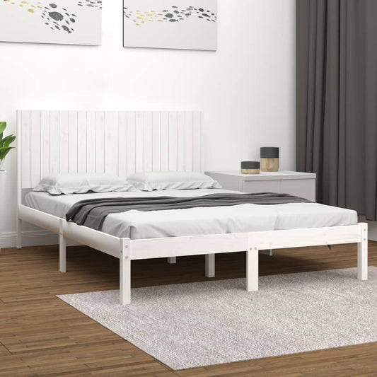 Bedframe zonder matras massief grenenhout wit 200x200 cm is nu te koop bij PeponiXL, paradijselijk wonen!