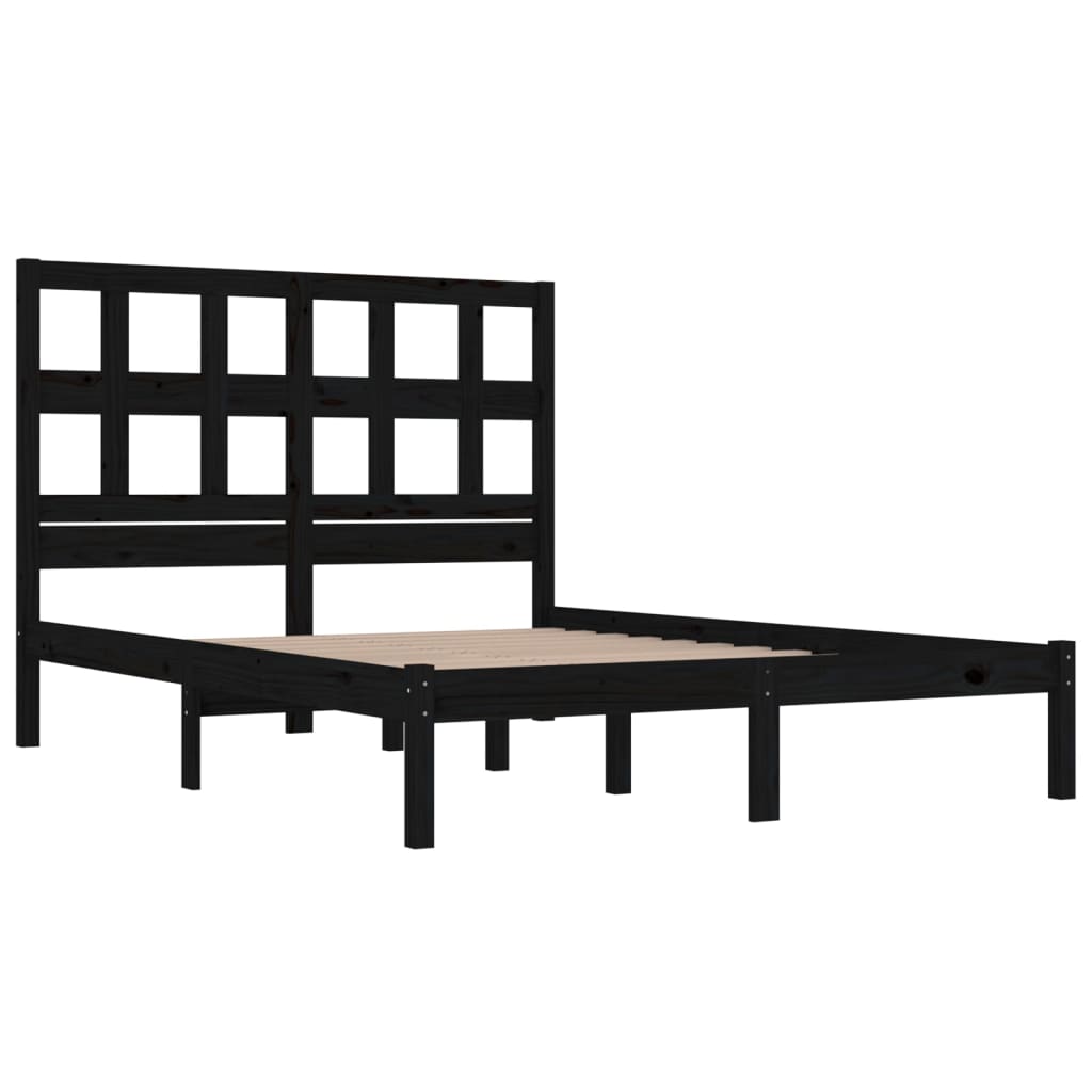 Bedframe massief grenenhout zwart 140x190 cm is nu te koop bij PeponiXL, paradijselijk wonen!