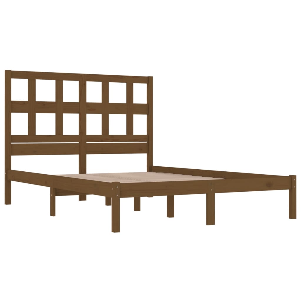 Bedframe massief grenenhout honingbruin 200x200 cm is nu te koop bij PeponiXL, paradijselijk wonen!