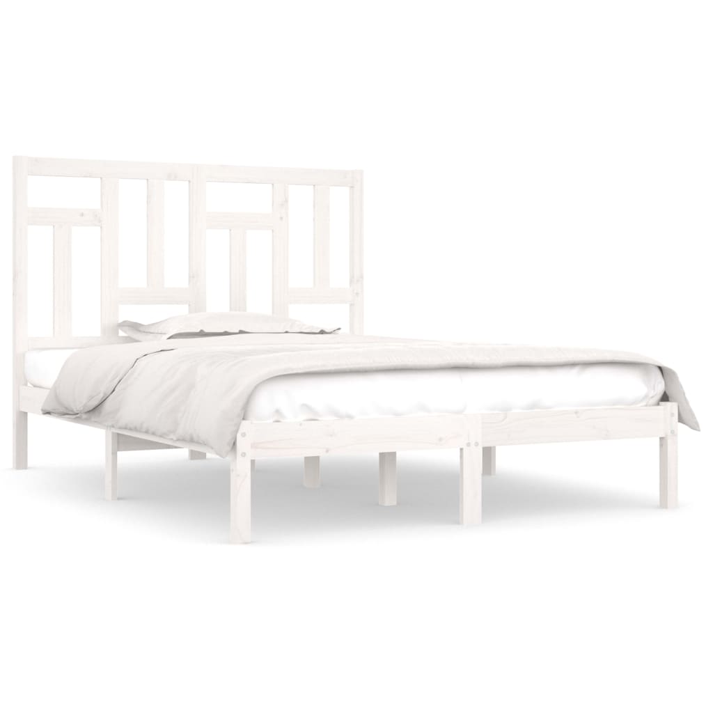 Bedframe zonder matras massief grenenhout wit 140x190 cm is nu te koop bij PeponiXL, paradijselijk wonen!