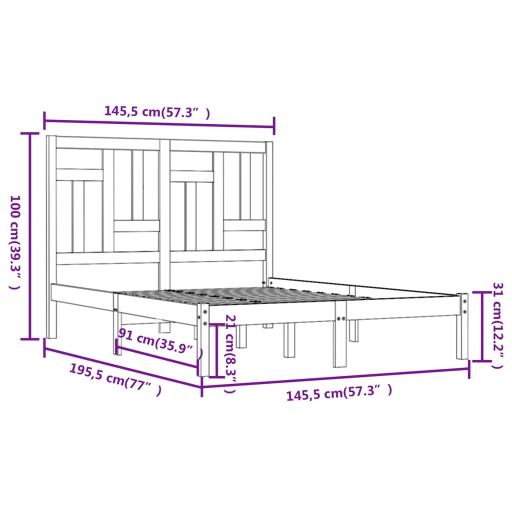 Bedframe zonder matras massief grenenhout wit 140x190 cm is nu te koop bij PeponiXL, paradijselijk wonen!