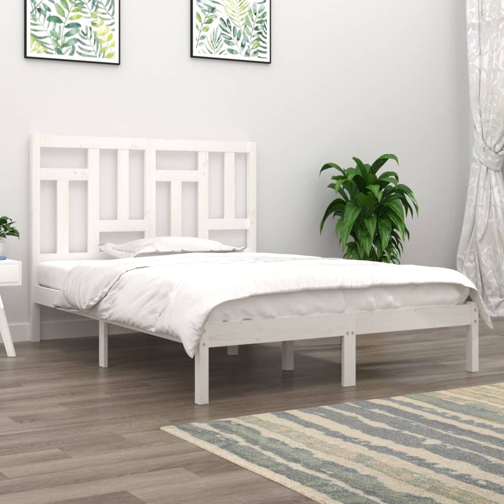 Bedframe zonder matras massief grenenhout wit 140x190 cm is nu te koop bij PeponiXL, paradijselijk wonen!