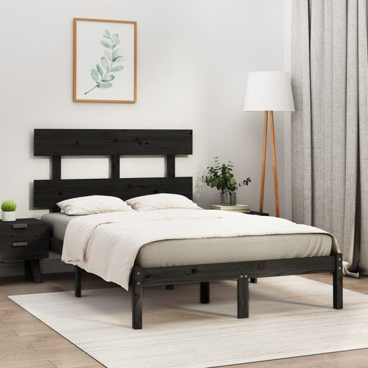 Bedframe massief hout zwart 140x190 cm is nu te koop bij PeponiXL, paradijselijk wonen!