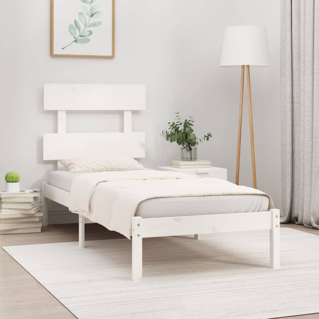 Bedframe massief hout wit 100x200 cm is nu te koop bij PeponiXL, paradijselijk wonen!