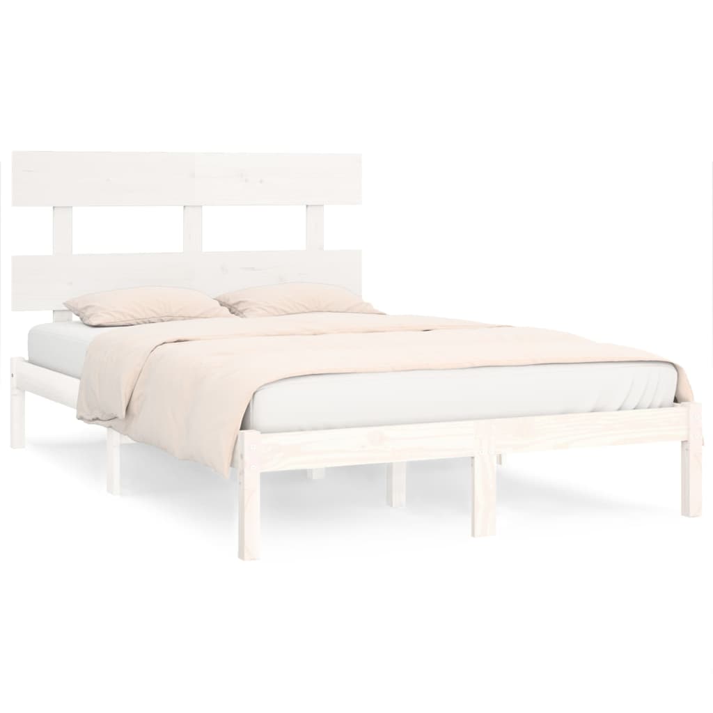 Bedframe massief hout wit 200x200 cm is nu te koop bij PeponiXL, paradijselijk wonen!